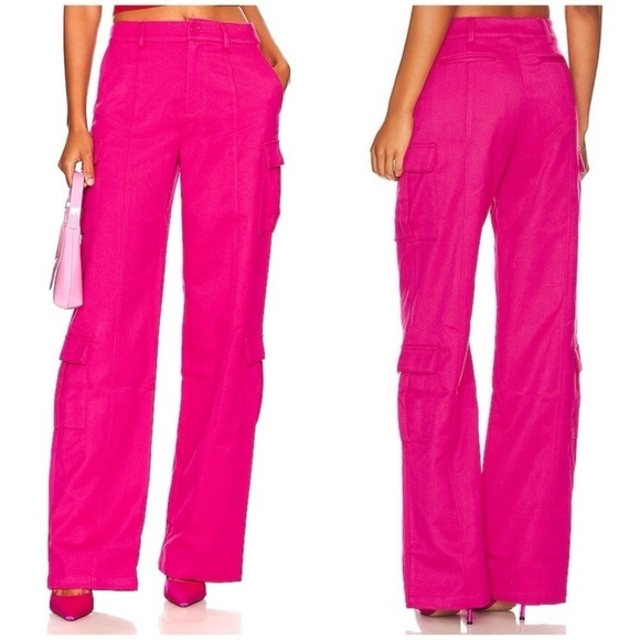 Lovers + Friends Pants - Lovers + Friends Revolve Vivian Pant in Bright Pink Size XS